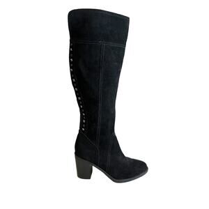 Lucca Lane Rinah Black Suede Knee High Studded Boots 8